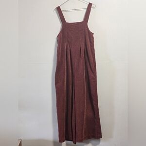 twik  Corduroy Wide-Leg Jumpsuit Color Rust